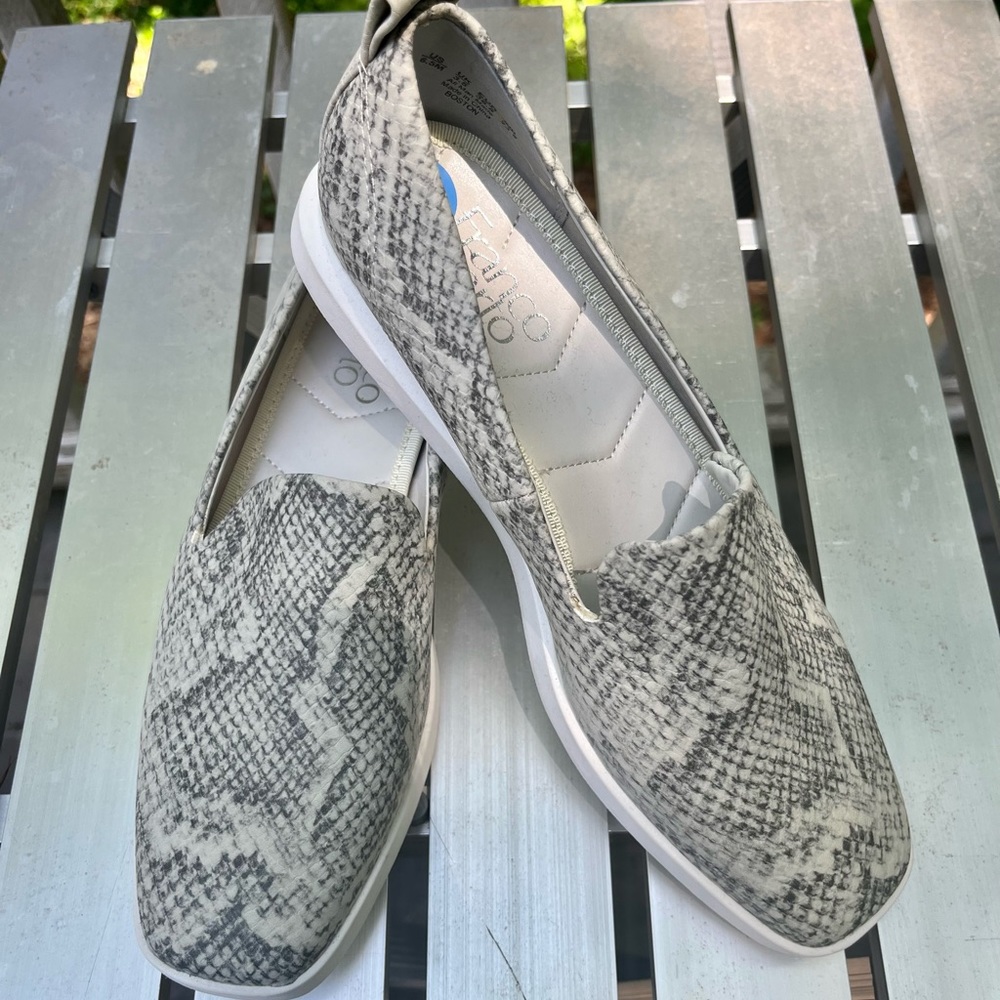 Franco Sarto Faux Animal Print Slip-ons, 6.5, GUC, Grey